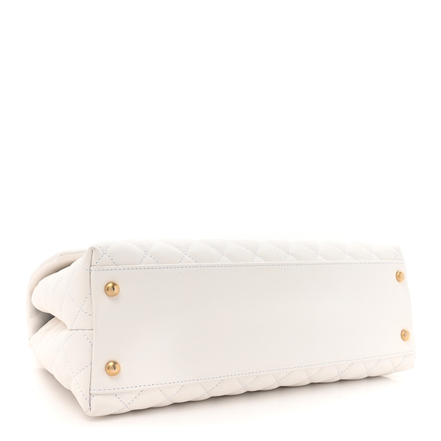 Chanel Caviar Lizard Quilted Medium Coco Handle Flap Ivory 3 of 9