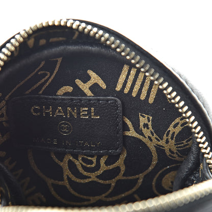 Chanel Lambskin Quilted Zip Around Classic Coin Purse Black 6 of 8