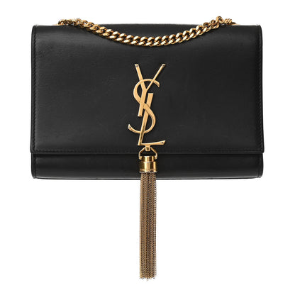 Saint Laurent Smooth Calfskin Small Classic Monogram Kate Tassel Satchel Black 1 of 9
