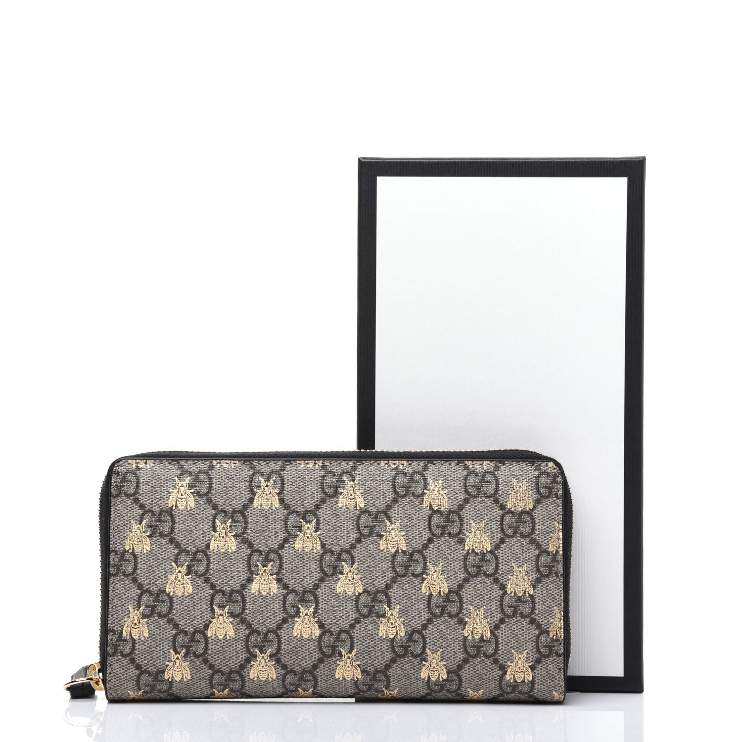 Gucci GG Supreme Monogram Bees Zip Around Wallet 11 of 11
