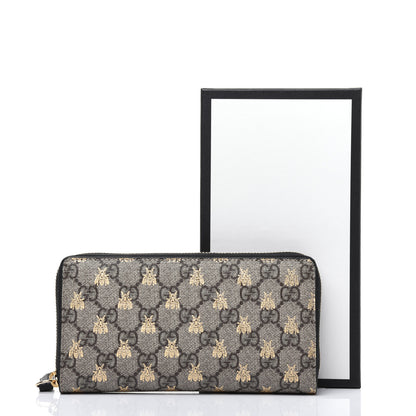 Gucci GG Supreme Monogram Bees Zip Around Wallet 11 of 11