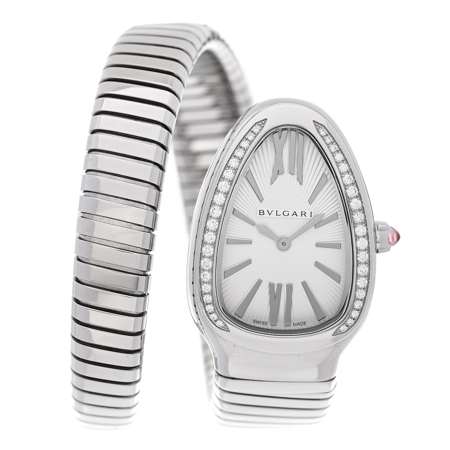 Stainless Steel Diamond Bezel 35mm Serpenti Tubogas Quartz Watch