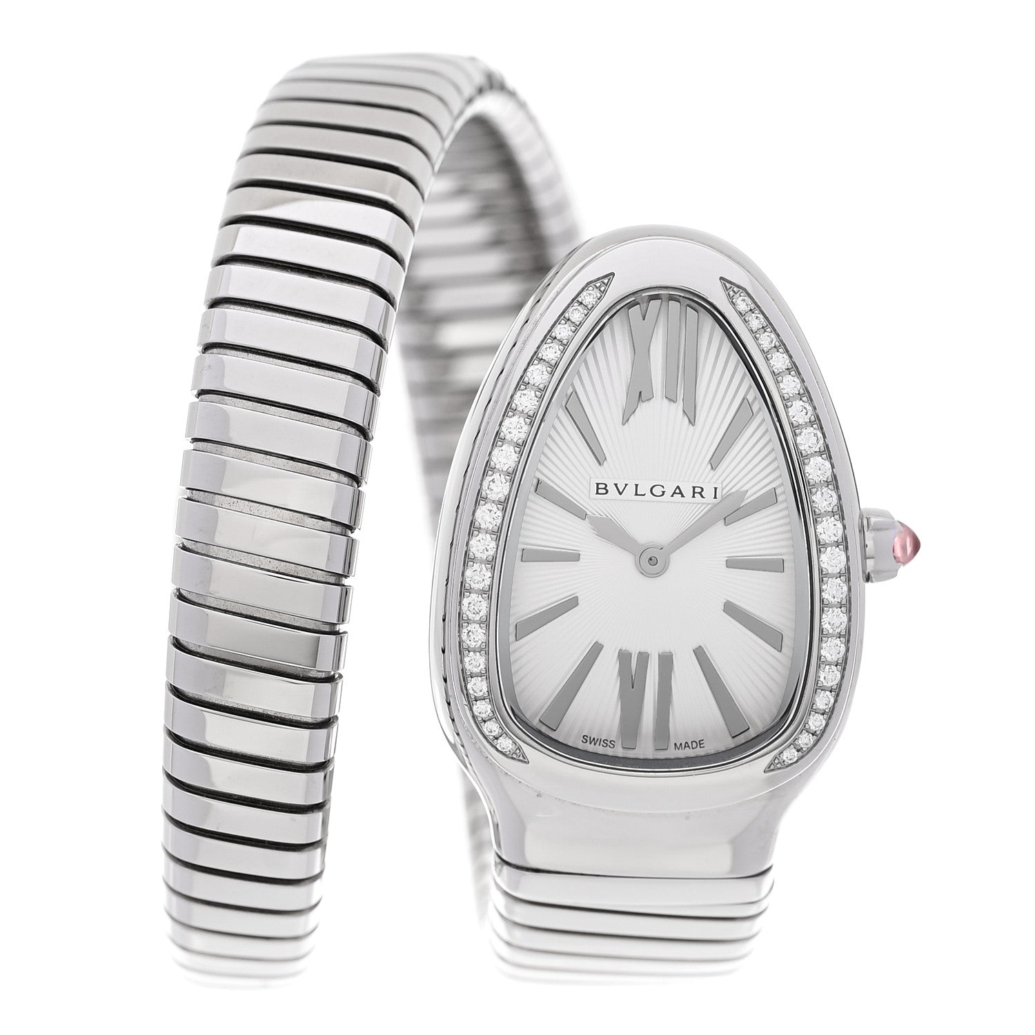 Bulgari Stainless Steel Diamond Bezel 35mm Serpenti Tubogas Quartz Watch 1 of 5