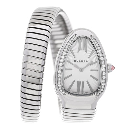Bulgari Stainless Steel Diamond Bezel 35mm Serpenti Tubogas Quartz Watch 1 of 5