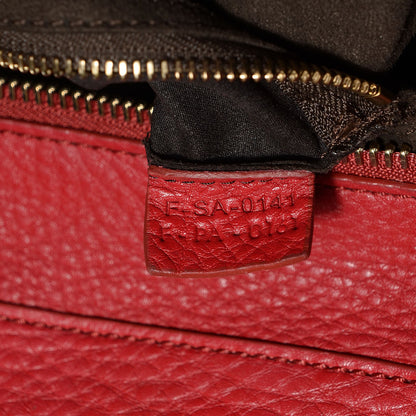 Celine Pebbled Calfskin Mini Luggage Red 7 of 9