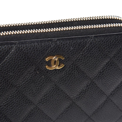 Chanel Caviar Quilted Large Gusset Double Zip Around Wallet Black 15 of 18