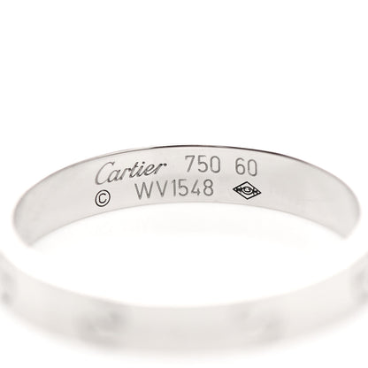 Cartier 18K White Gold 3.5mm LOVE Wedding Band Ring 60 9 4 of 5
