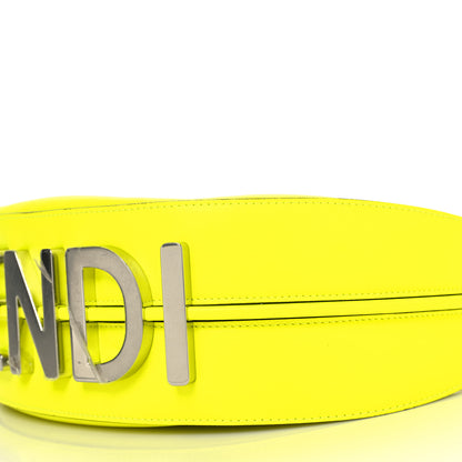 Fendi Vitello Grace Matte Small Fendigraphy Hobo Bag Neon Yellow 10 of 11