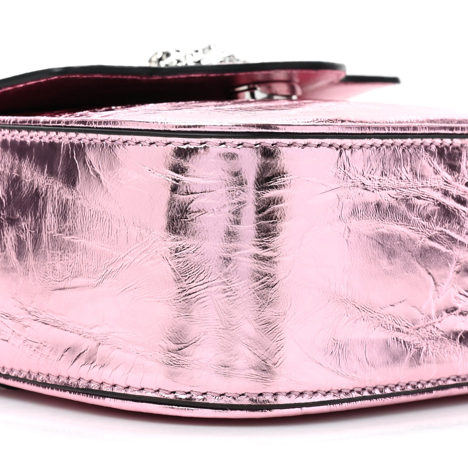 Versace Metallic Crackled Lambskin Mini La Medusa Bag Pink 8 of 8