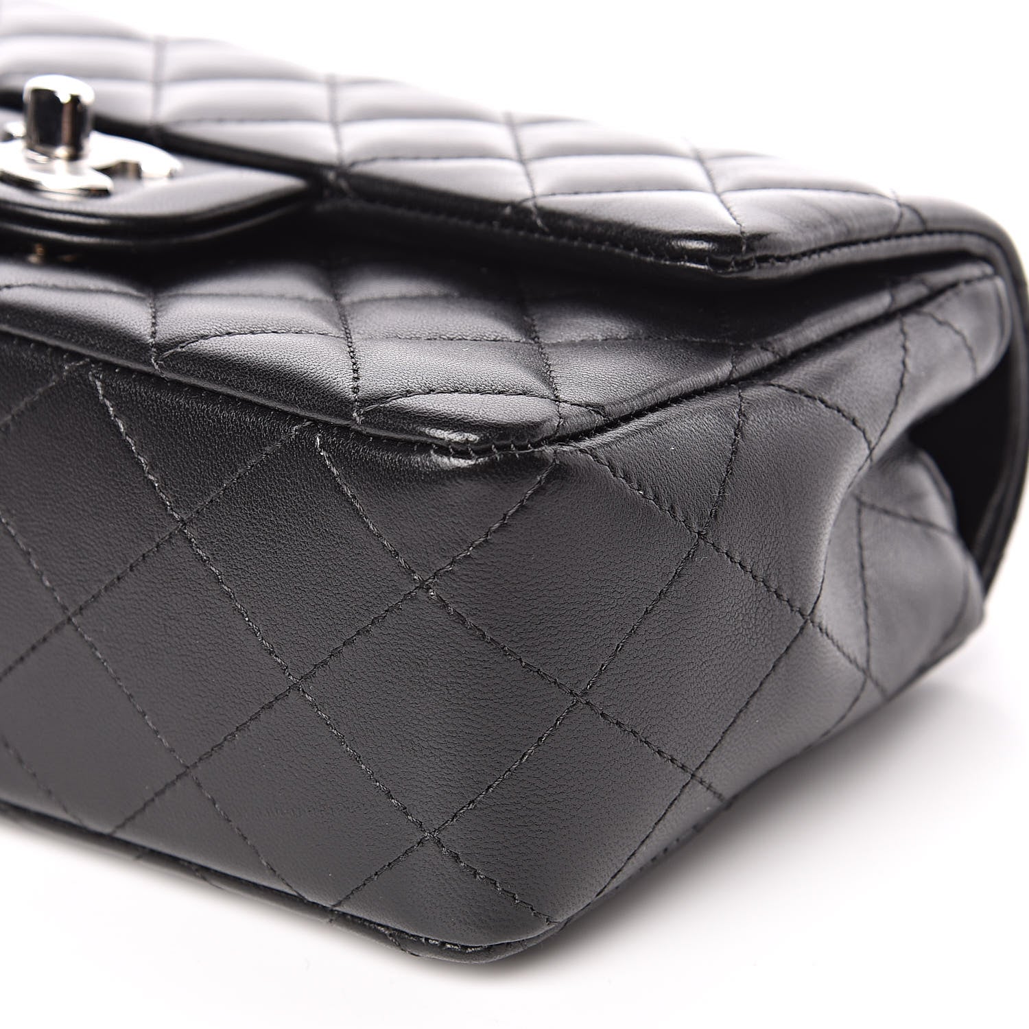 Chanel Lambskin Quilted Mini Rectangular Flap Black 9 of 11