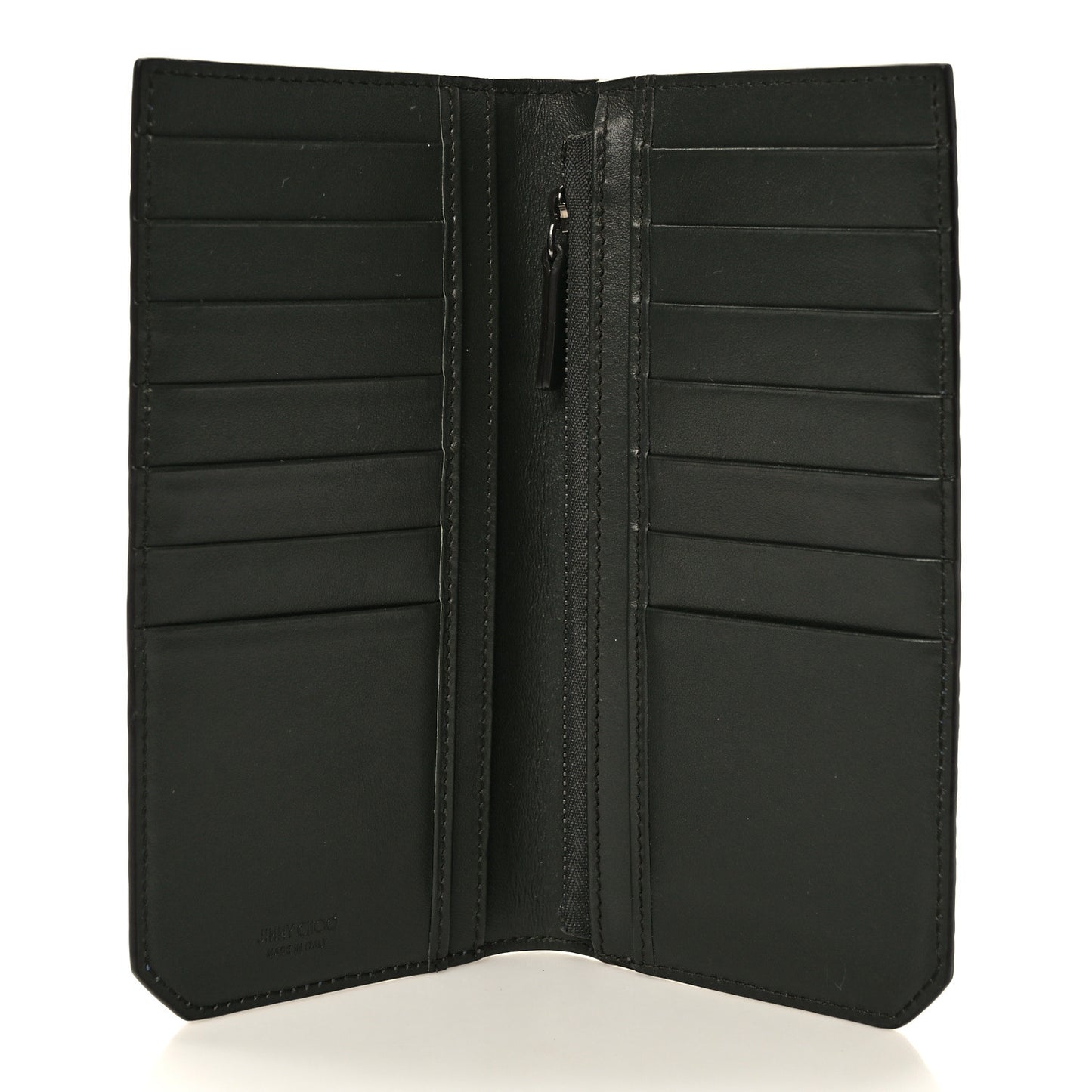 Calfskin Crocodile Embossed Saif Vertical Wallet Blue