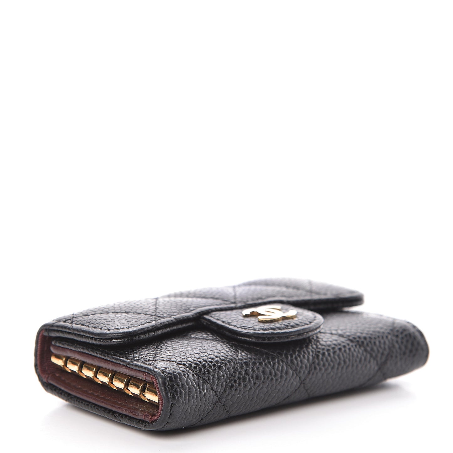 Caviar Quilted 6 Key Holder Black