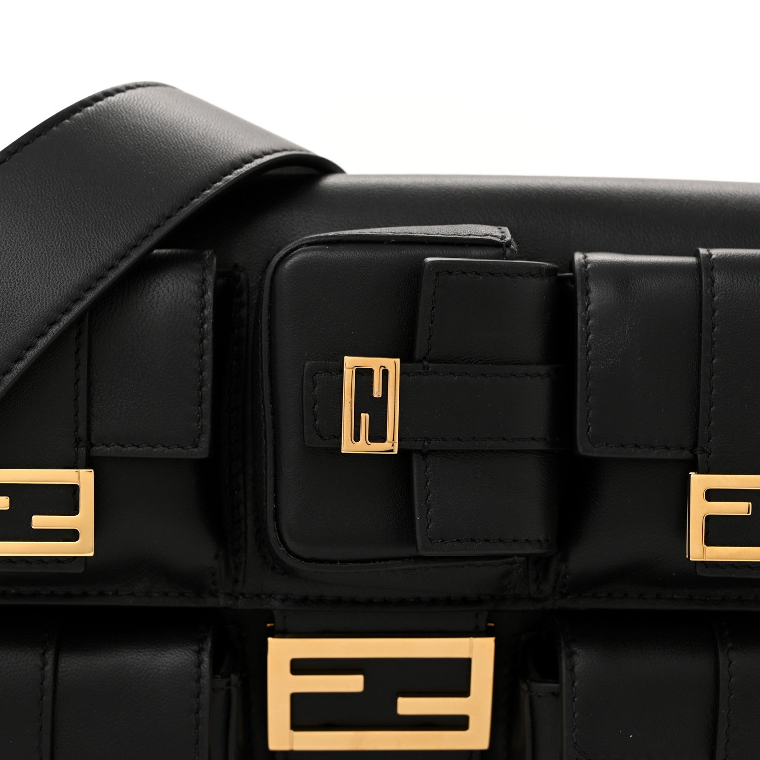 Fendi Shiny Nappa Multipocket Baguette Black 8 of 11