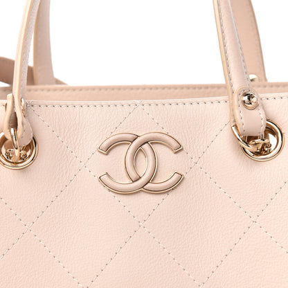 Chanel Bullskin Stitch Small Shopping Tote Light Pink 12 of 13