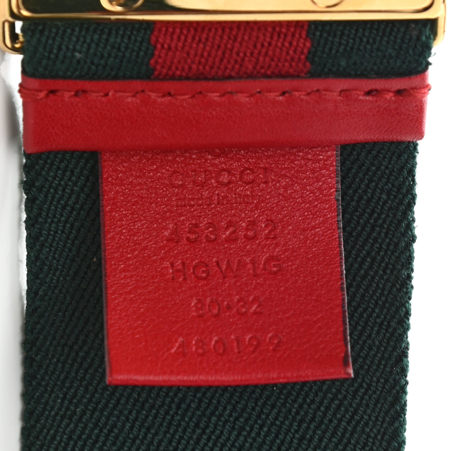 Gucci Canvas Web Belt 80 32 Green Red 3 of 7