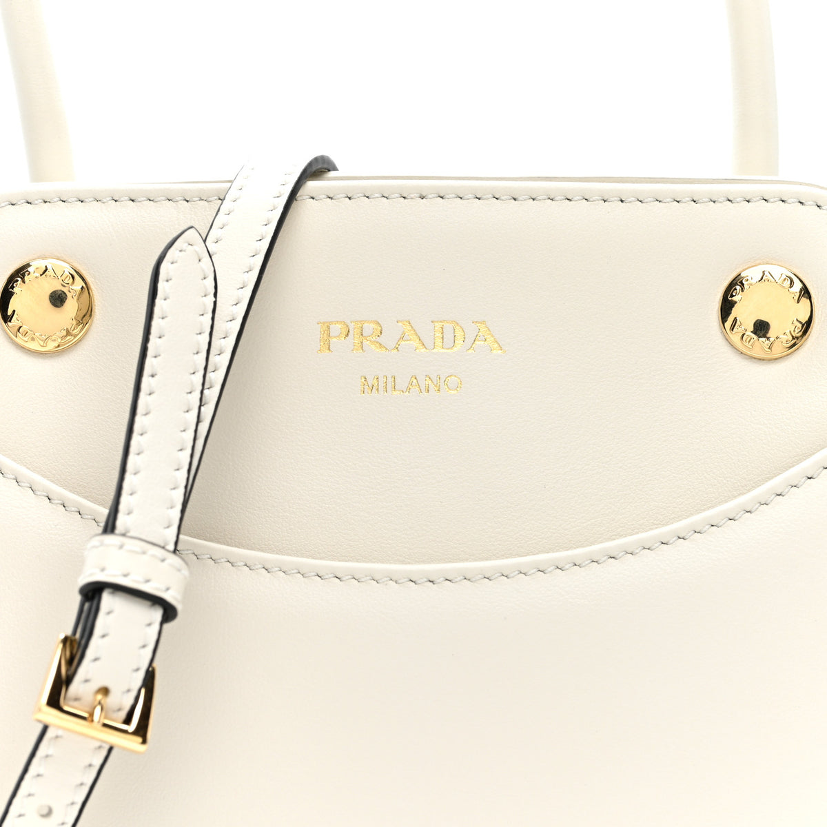 Calfskin Mini Carry Shoulder Bag White