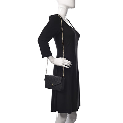 Louis Vuitton Empreinte Pochette Felicie Chain Wallet Black 2 of 11