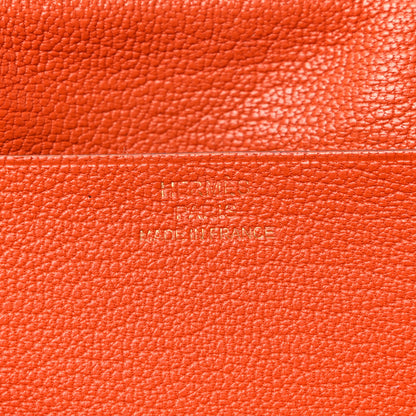 Hermes Chèvre Mysore Bearn Gusset Wallet Feu 6 of 12