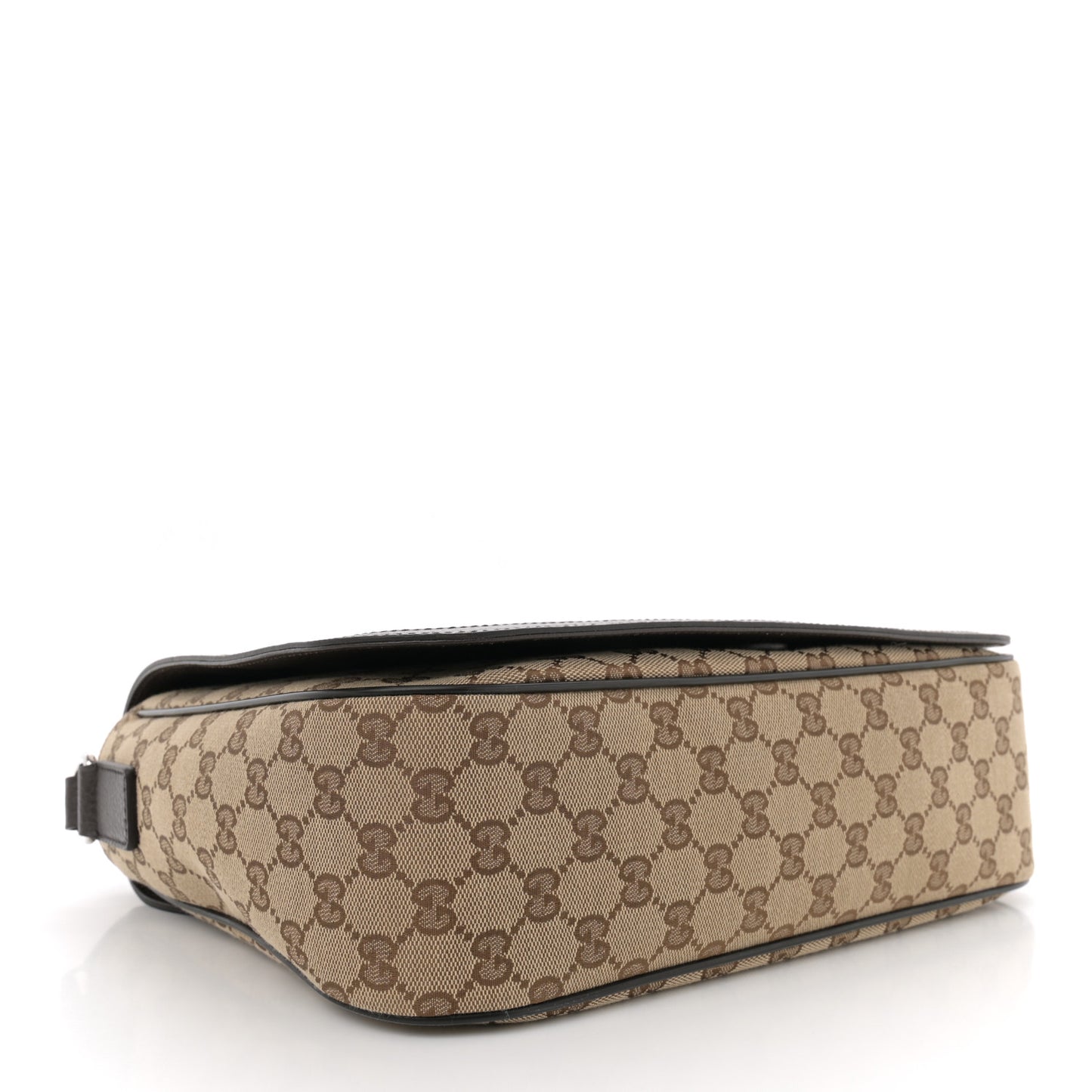 Monogram Large Flap Messenger Bag Beige Dark Brown