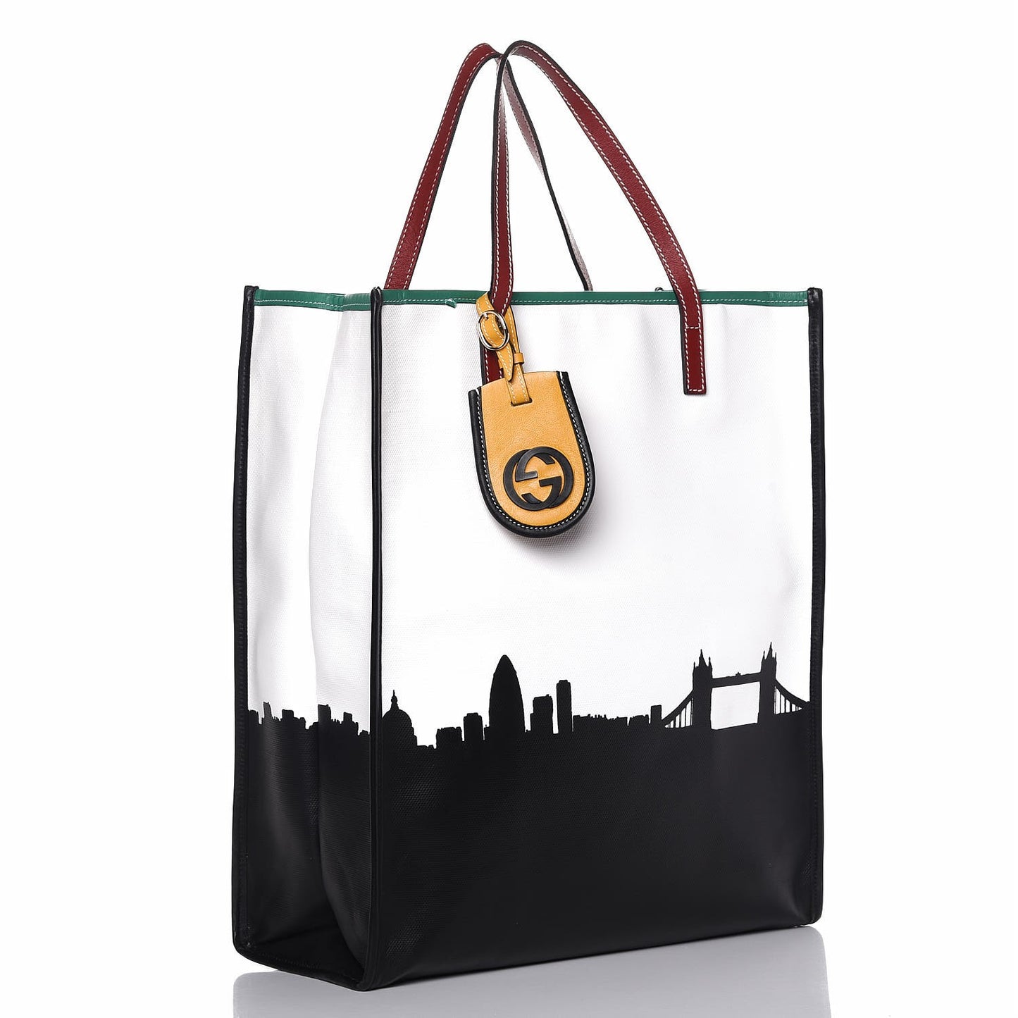 Canvas City Collection London Skyline Olympics Vertical Tote White