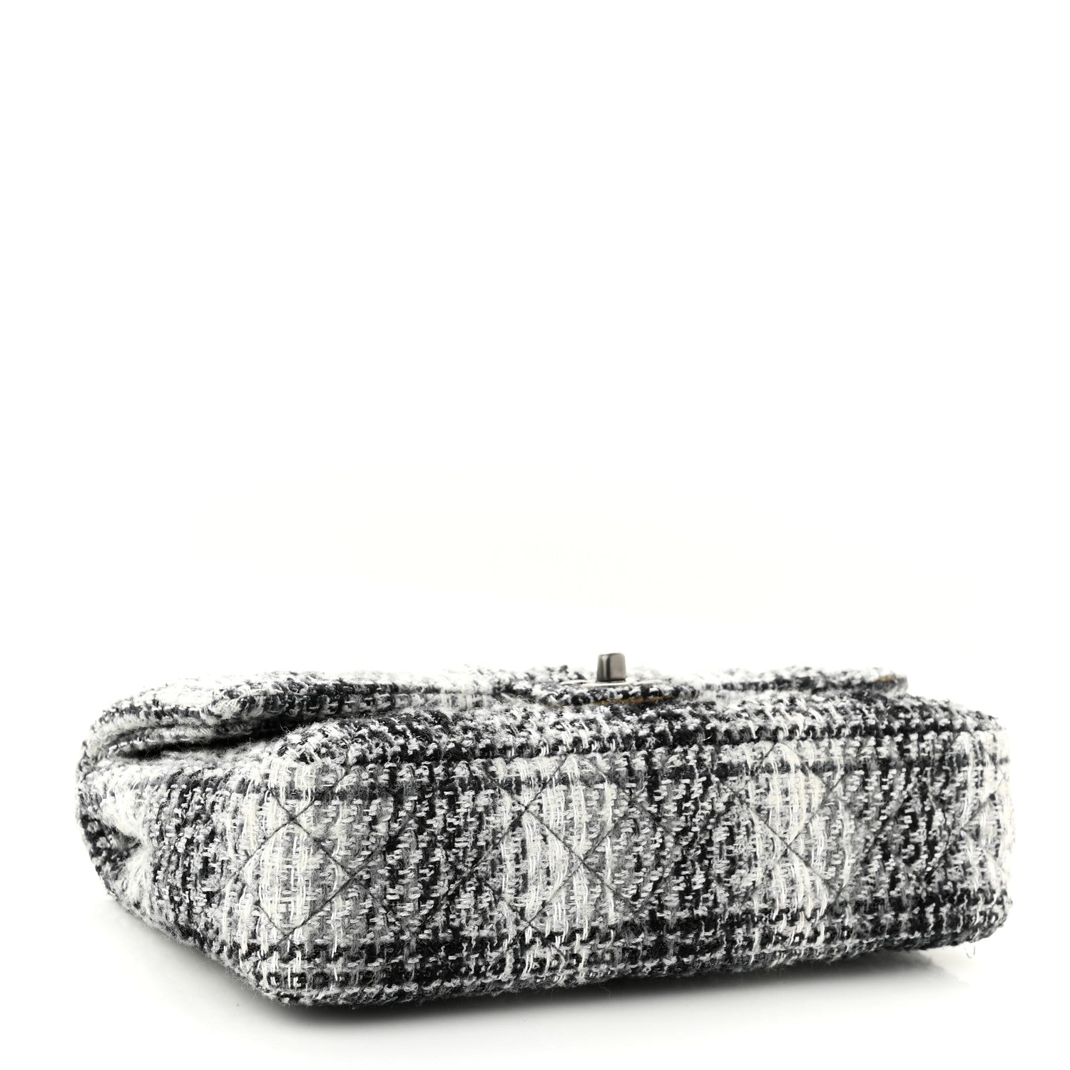 Chanel Tweed Quilted Medium Double Flap Beige White Black 3 of 11