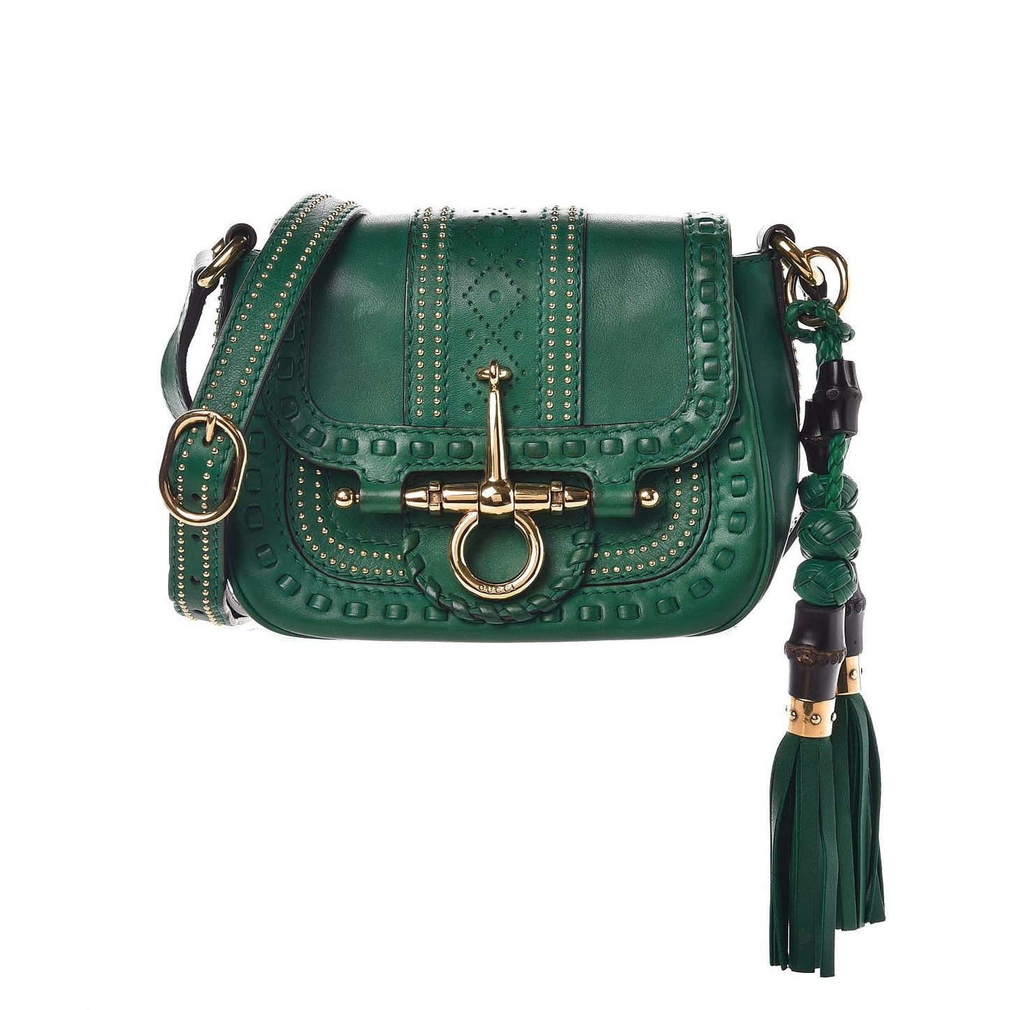 Calfskin Small Snaffle Bit Shoulder Bag Green