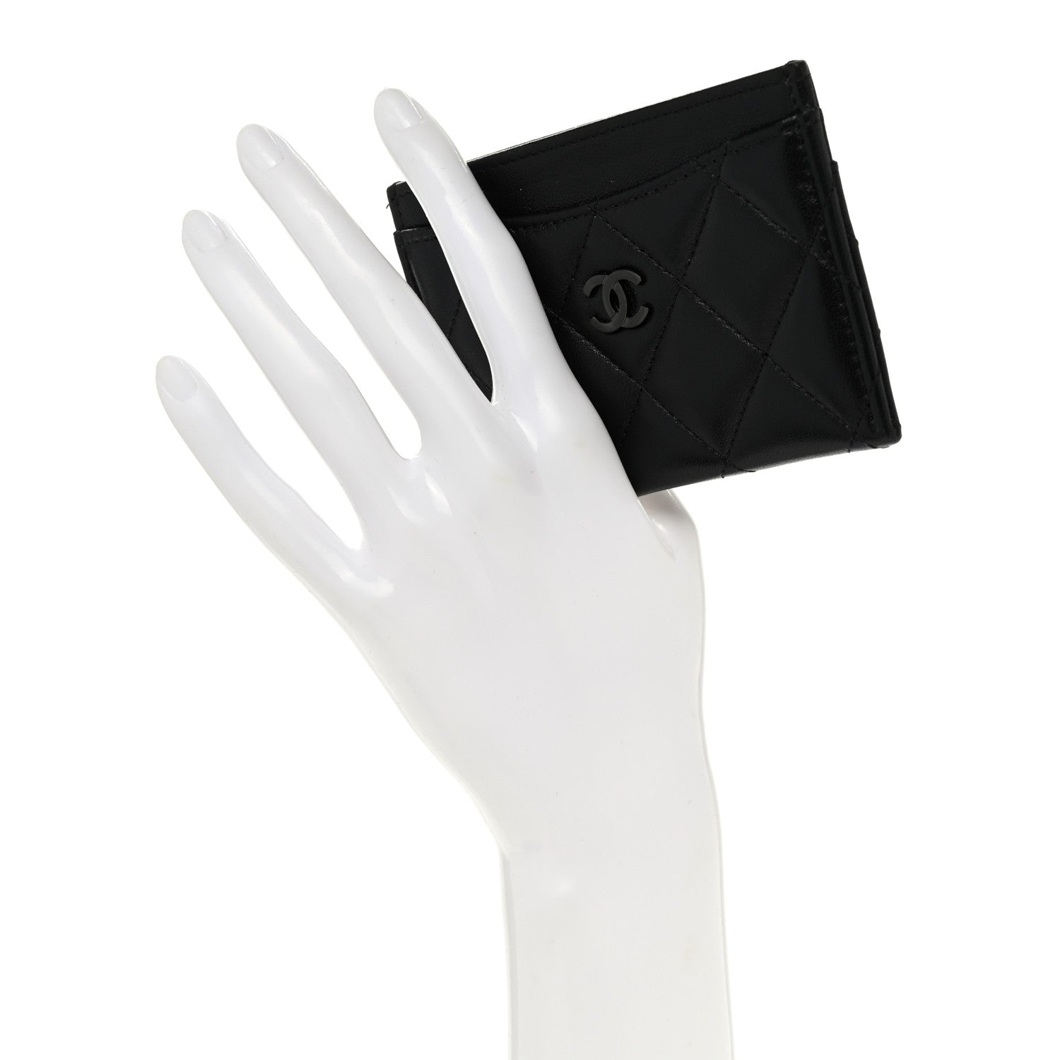 Chanel Lambskin Quilted Card Holder So Black 2 of 9