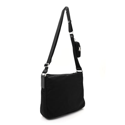 Prada Re-Nylon Vela Saffiano Pocket Double Zip Messenger Bag Black 3 of 12