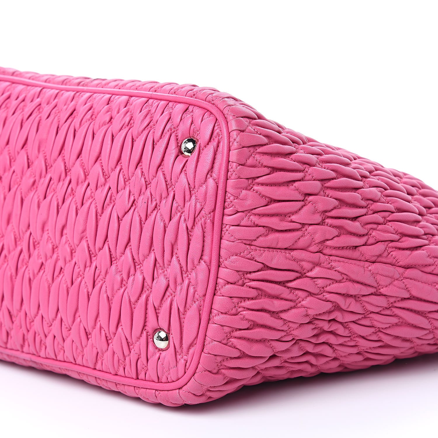Miu Miu Nappa Matelasse Swarovski Crystal Tote Fuxia 11 of 14