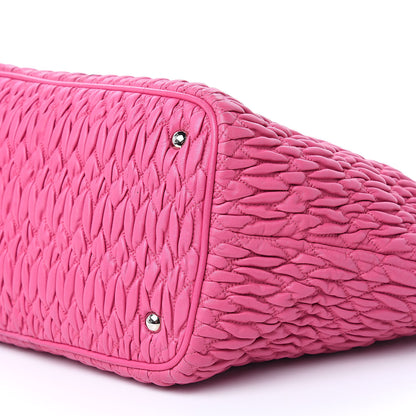 Miu Miu Nappa Matelasse Swarovski Crystal Tote Fuxia 11 of 14