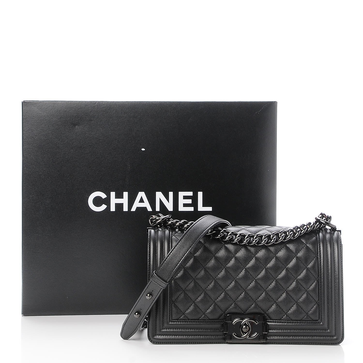 Chanel Caviar Quilted Medium Boy Flap So Black 9 of 9