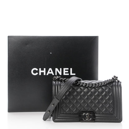 Chanel Caviar Quilted Medium Boy Flap So Black 9 of 9