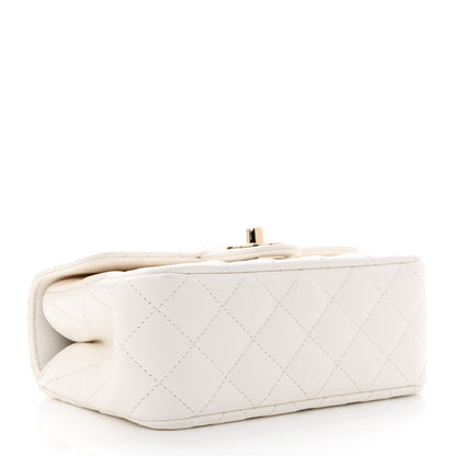 Chanel Lambskin Quilted Mini Crystal Top Handle Rectangular Flap White 4 of 12
