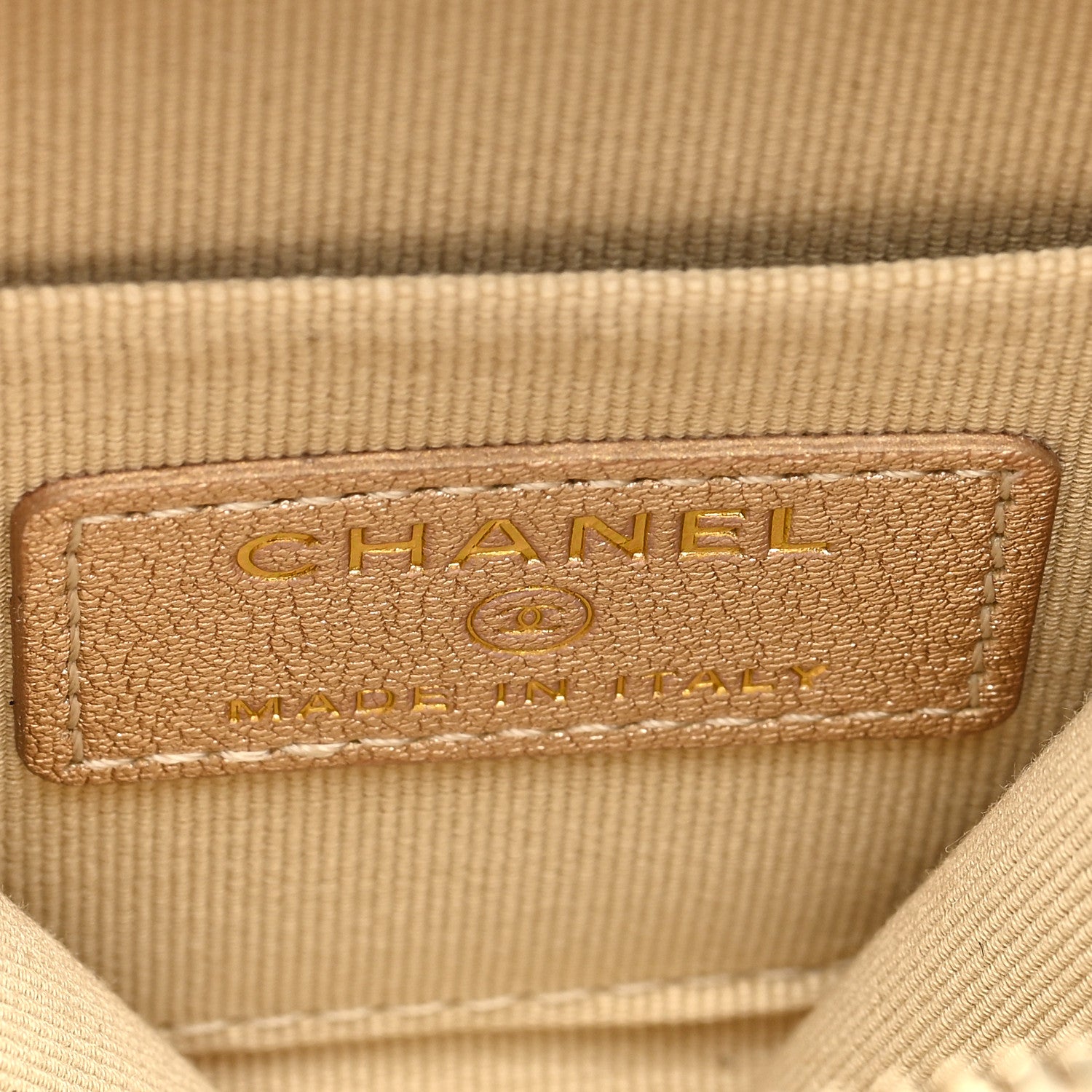 Chanel Metallic Lambskin Quilted Round Clip On Coin Purse Airpods Case Gold 7 of 9