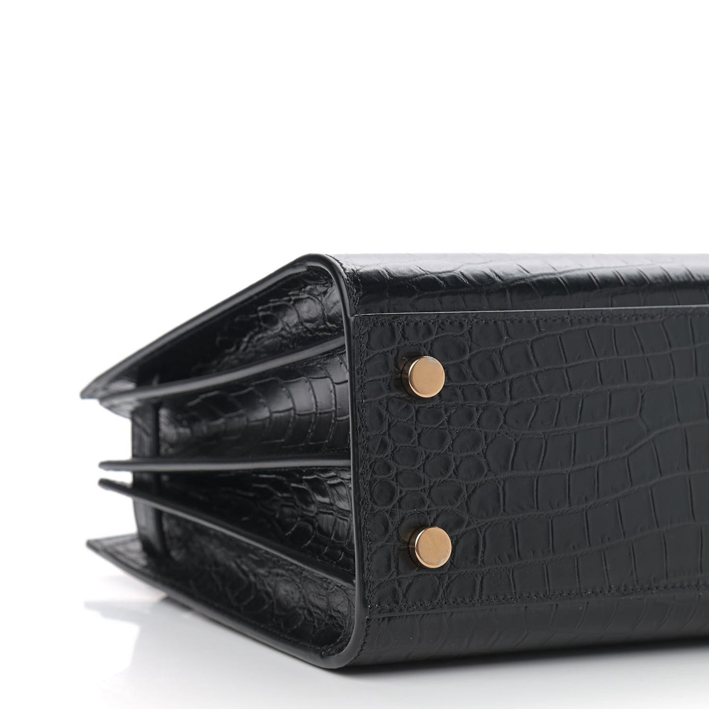 Calfskin Crocodile Embossed Baby Sac De Jour Black