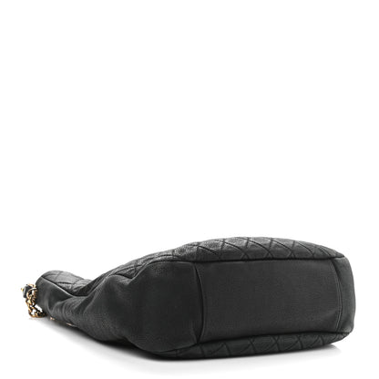 Chanel Iridescent Caviar Quilted Country Chic Hobo Black 4 of 14