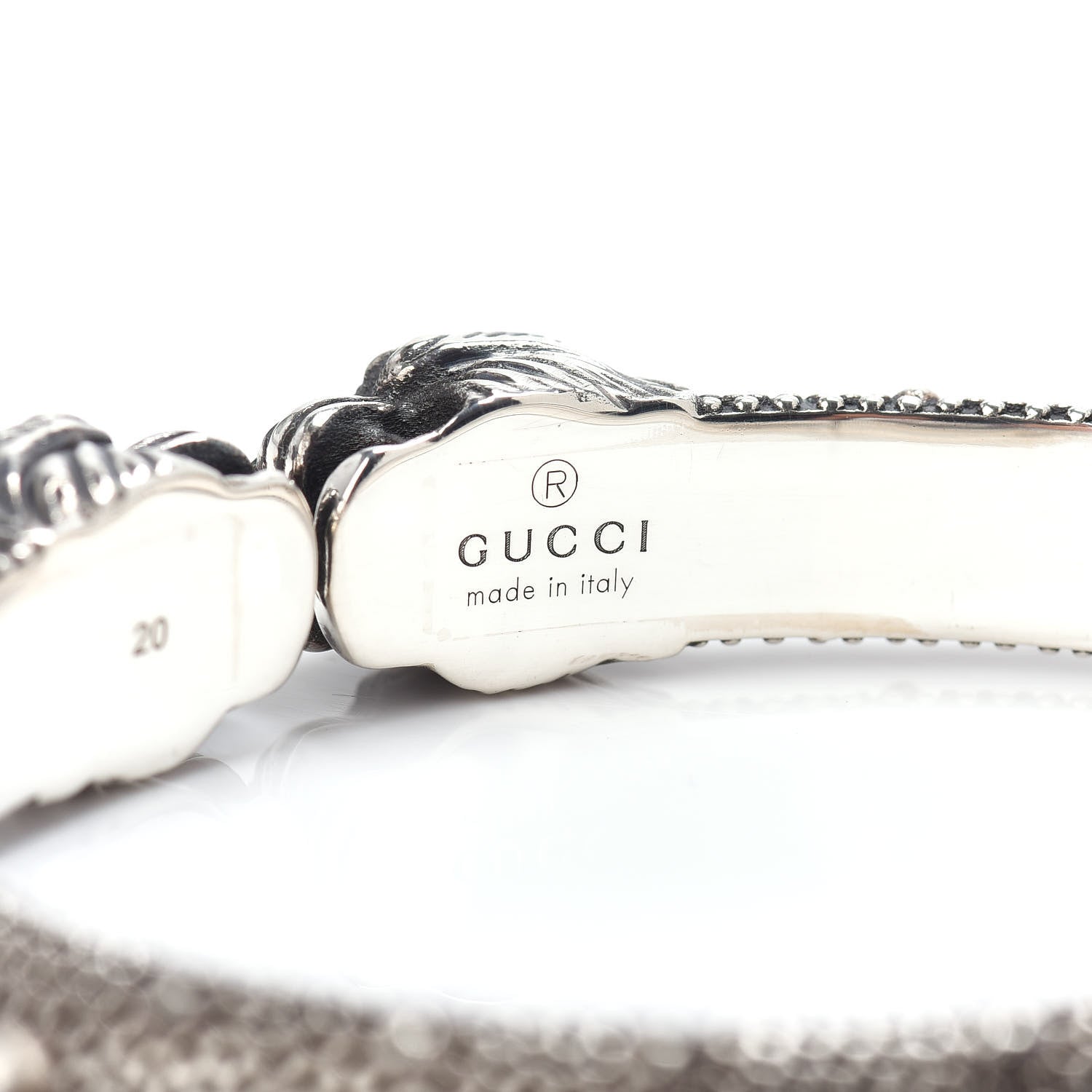 Gucci Sterling Silver Double Tiger Head Cuff Bracelet 4 of 4
