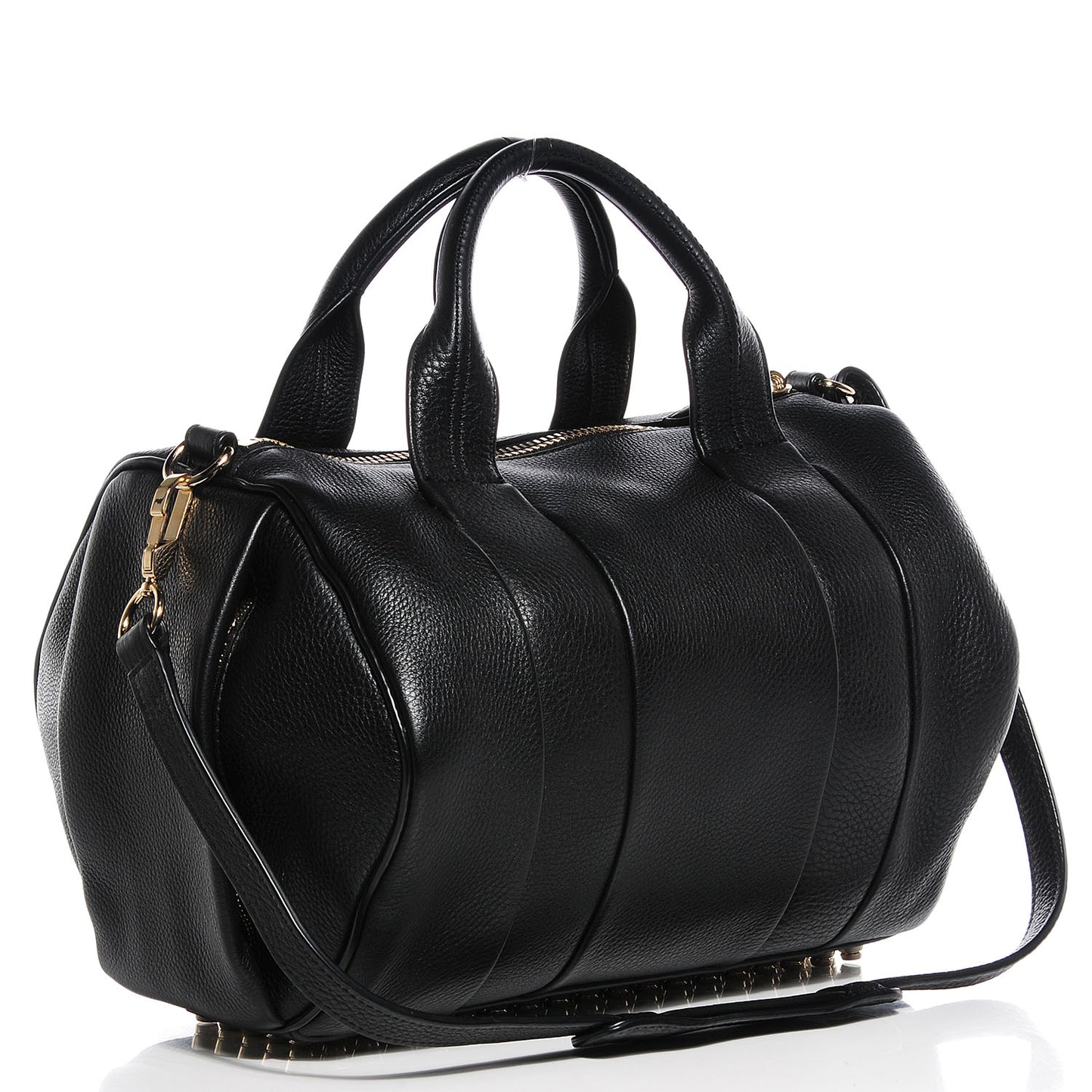 Lambskin Rocco Duffel Black w Pale Gold Hardware