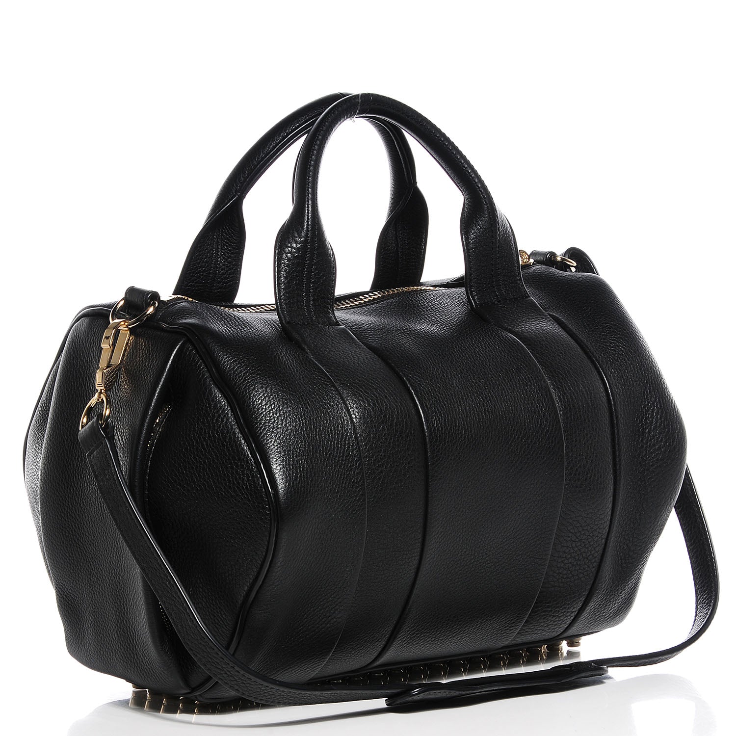 Alexander Wang Lambskin Rocco Duffel Black w Pale Gold Hardware 3 of 15