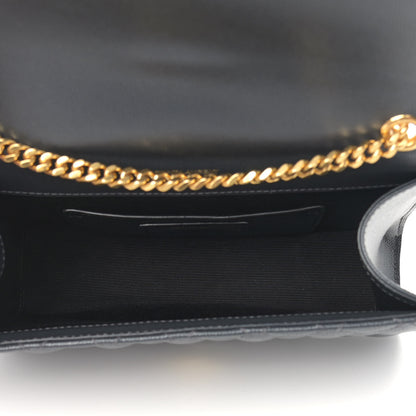 Saint Laurent Grain De Poudre Textured Mixed Matelasse Triquilt Small Monogram Satchel Dark Smoke 5 of 8