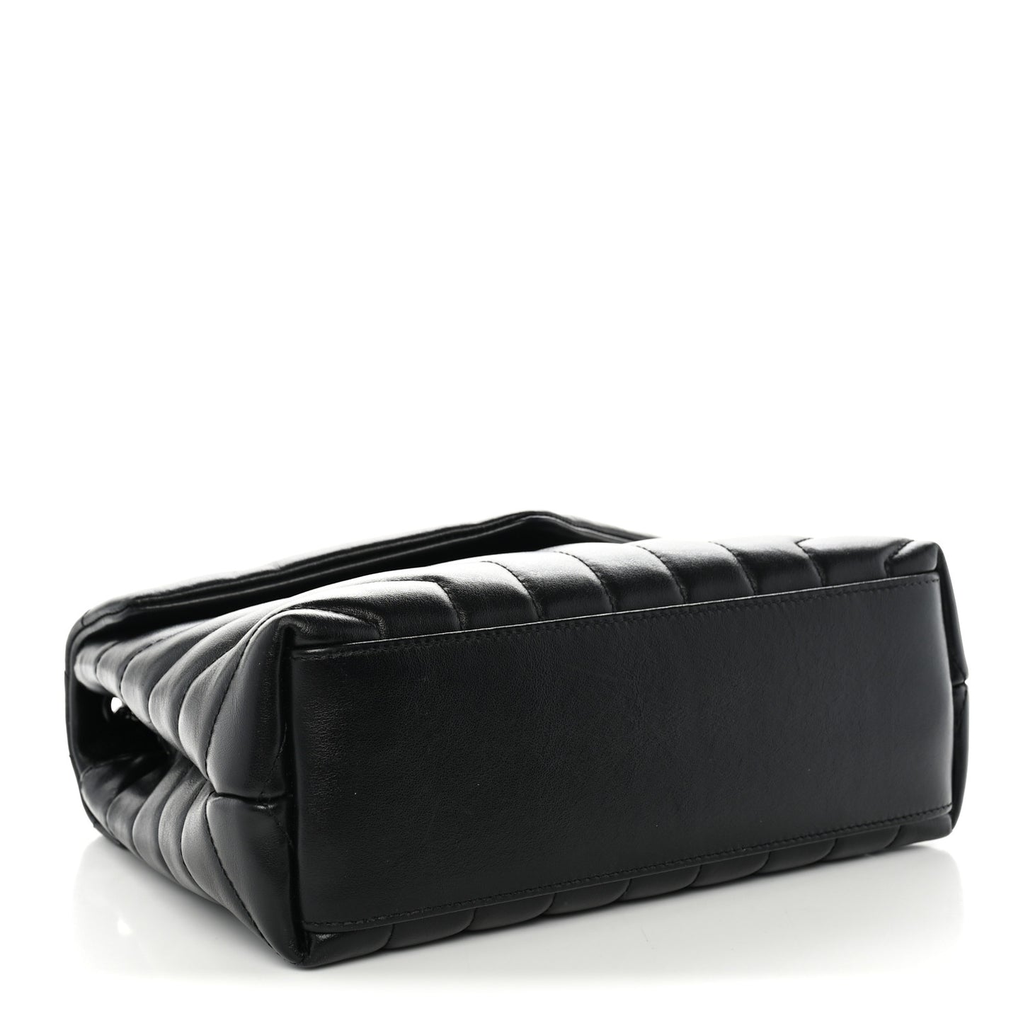 Calfskin Y Quilted Monogram Monochrome Small Loulou Chain Satchel Black