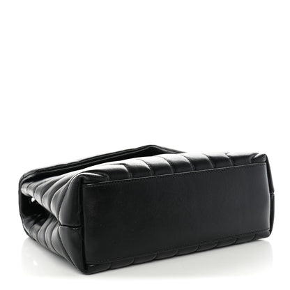 Saint Laurent Calfskin Y Quilted Monogram Monochrome Small Loulou Chain Satchel Black 3 of 9