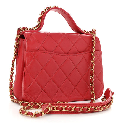 Chanel Lambskin Quilted Small Chain Infinity Top Handle Flap Dark Red 3 of 11