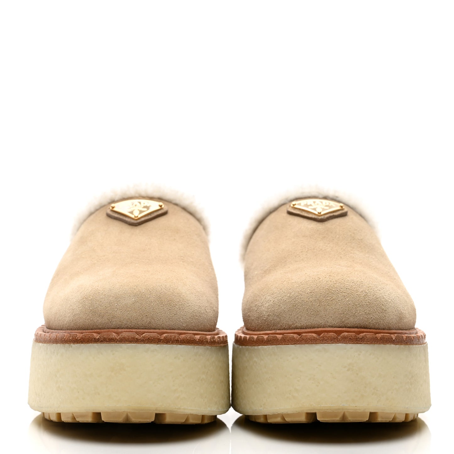Shearling Suede Scamosciato Evolve Mules 36.5 Ecru