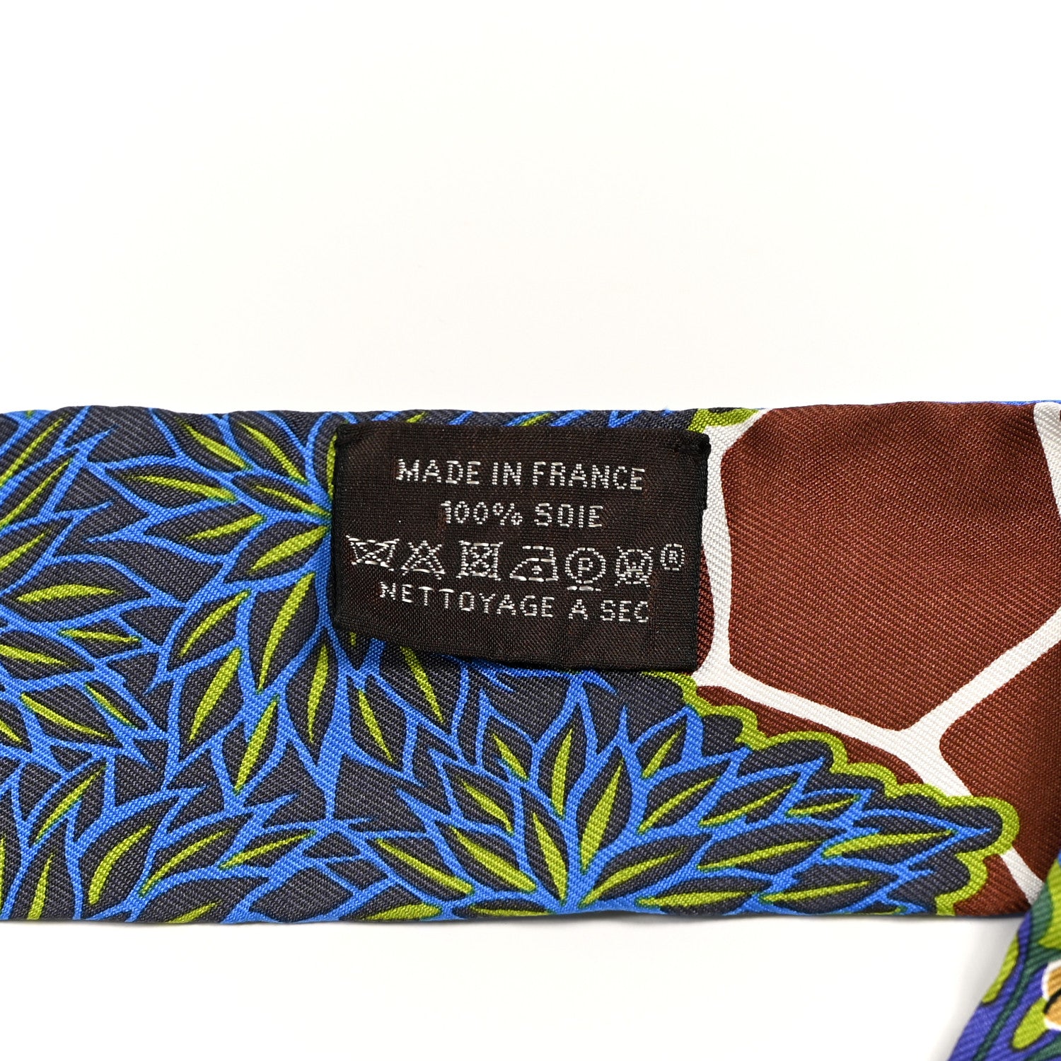Hermes Silk The Three Graces Twilly Bleu Vert Marron 4 of 4
