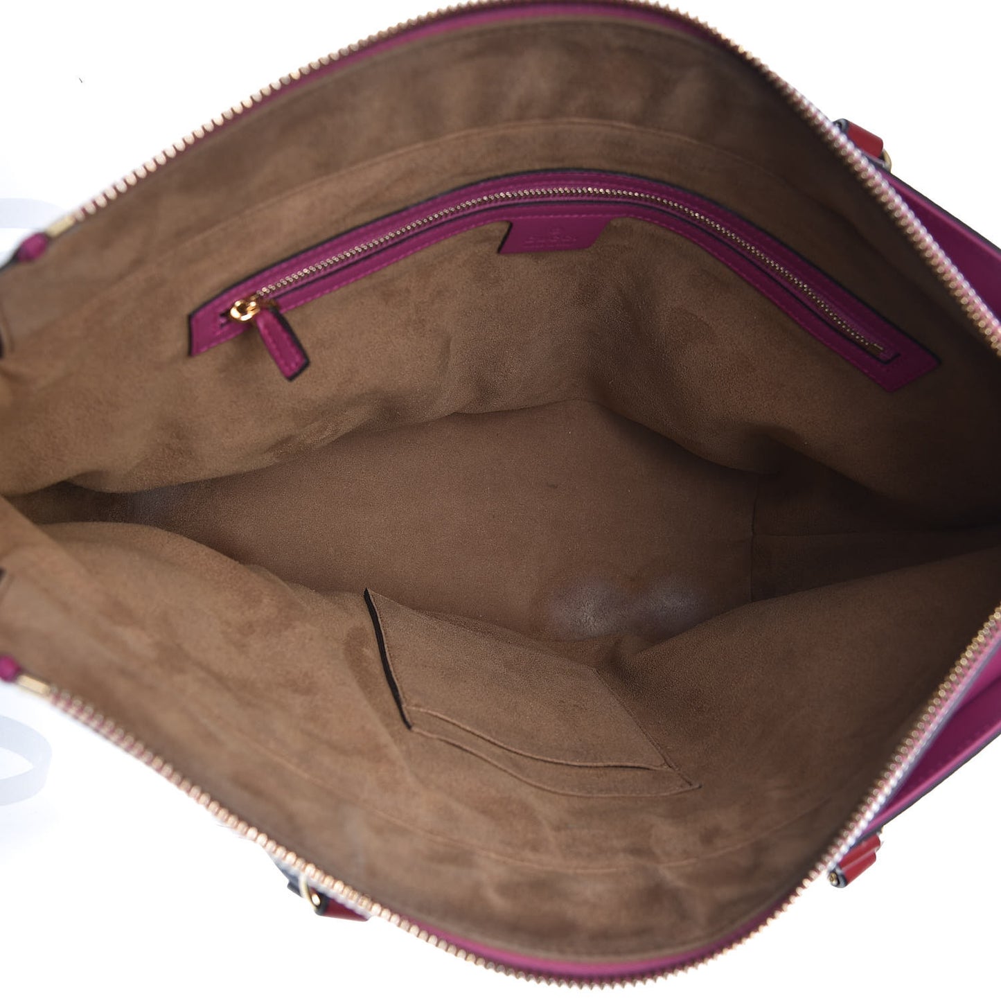 GG Supreme Monogram Medium Zippered Bucket Tote Beige Hibiscus Red New Rosette