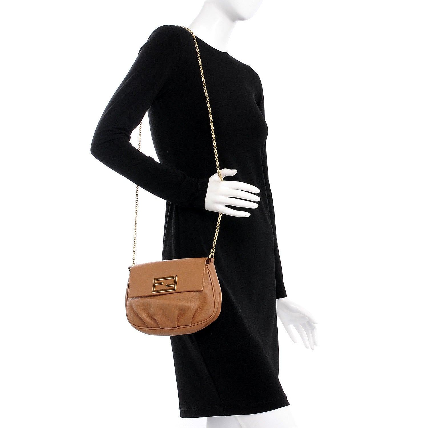 Fendi Vitello Flamingo Enamel Fendista Pouchette Crossbody Orzo 2 of 8
