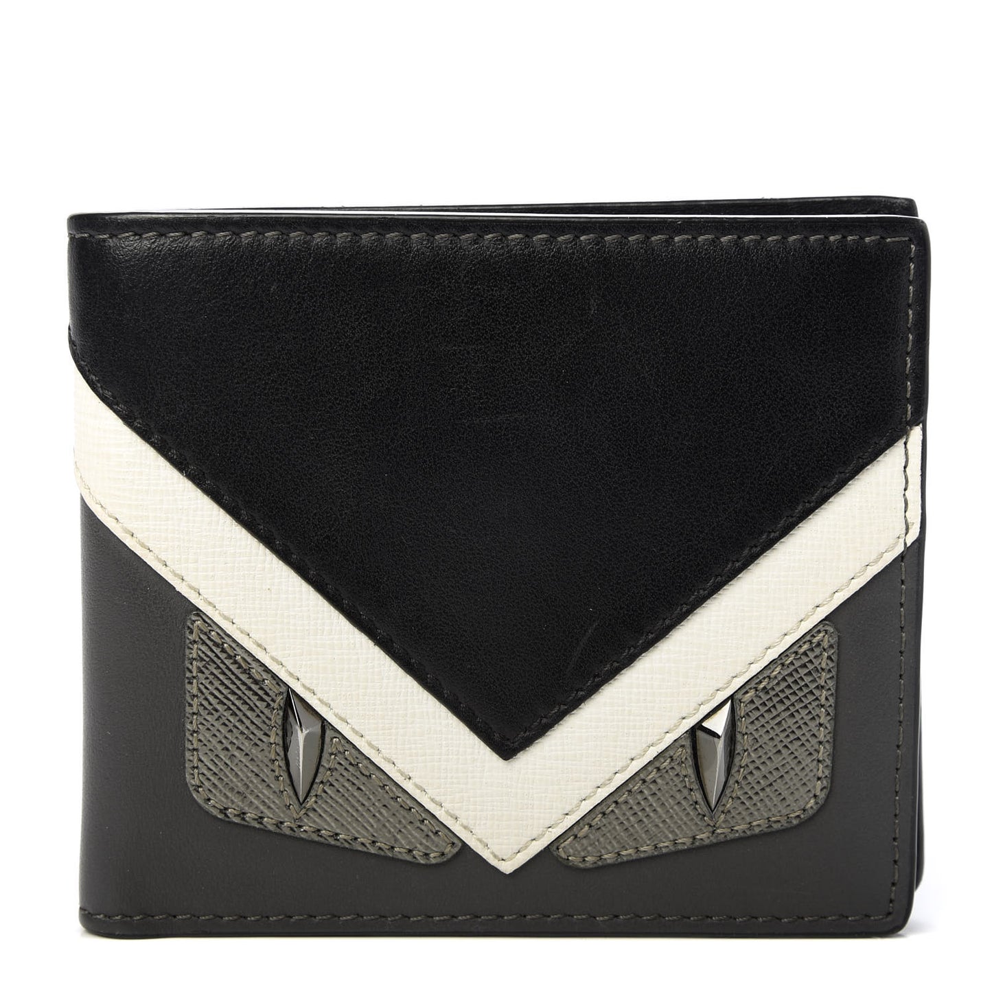 Vitello Century Elite Monster Eyes Bi-Fold Wallet Asfalto Graphite
