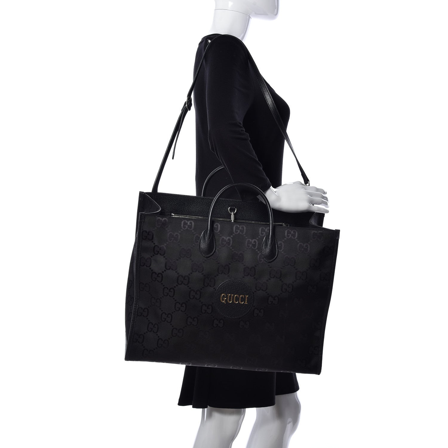 Gucci Econyl Nylon Monogram Large Off The Grid Tote Bag Black 2 of 9