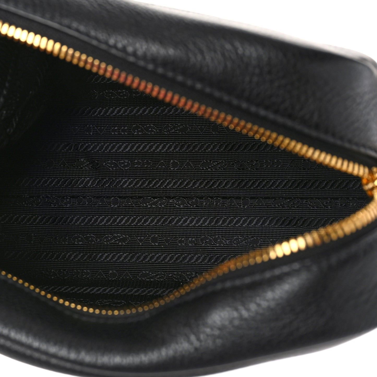 Vitello Phenix Embossed Logo Camera Bag Black